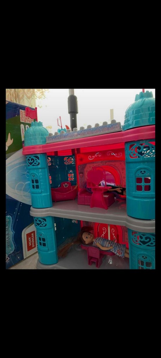 Pastel Pembe Mavi Oyuncak Şato - Görsel 3