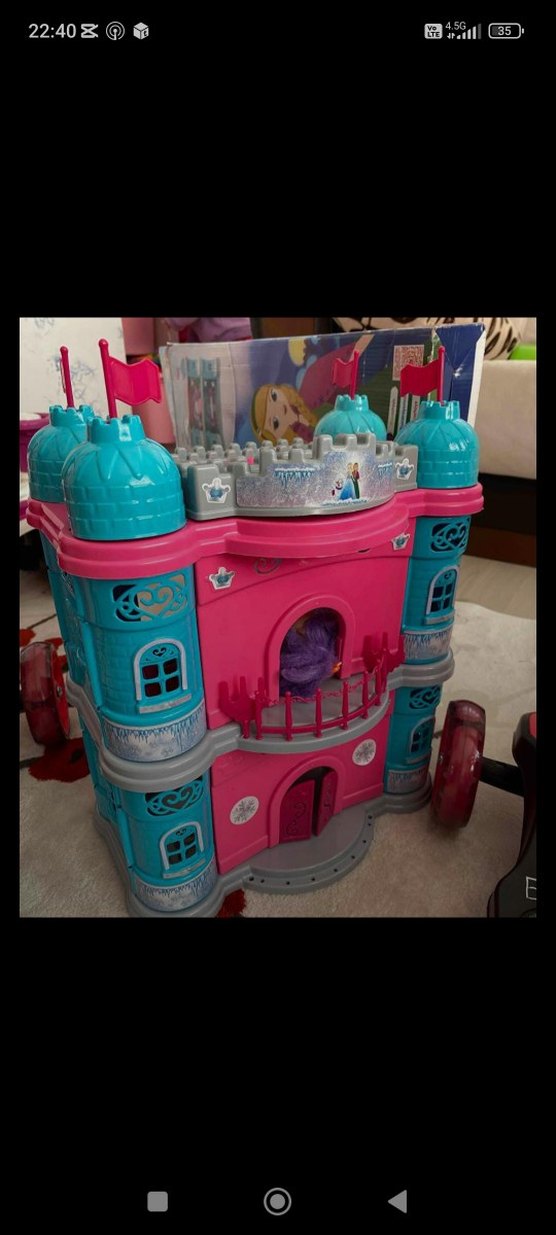 Pastel Pembe Mavi Oyuncak Şato - Görsel 2