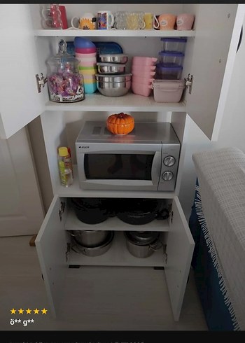 Gri Mutfak Dolabı ve Mikrodalga Rafı - Görsel 4