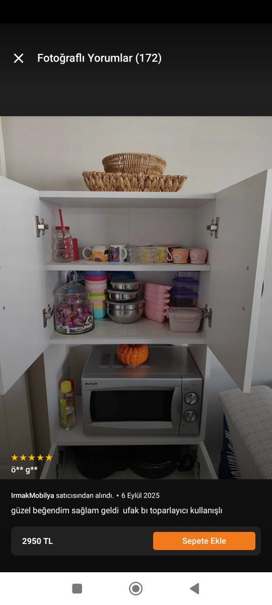 Gri Mutfak Dolabı ve Mikrodalga Rafı - Görsel 5