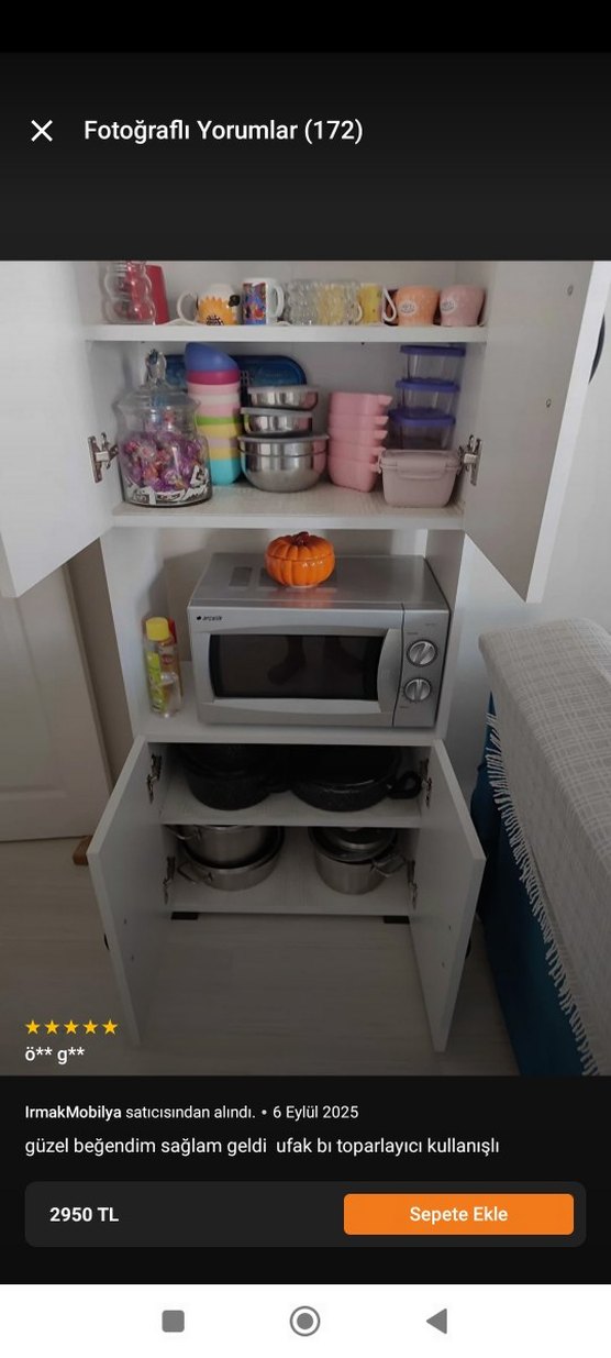 Gri Mutfak Dolabı ve Mikrodalga Rafı - Görsel 4