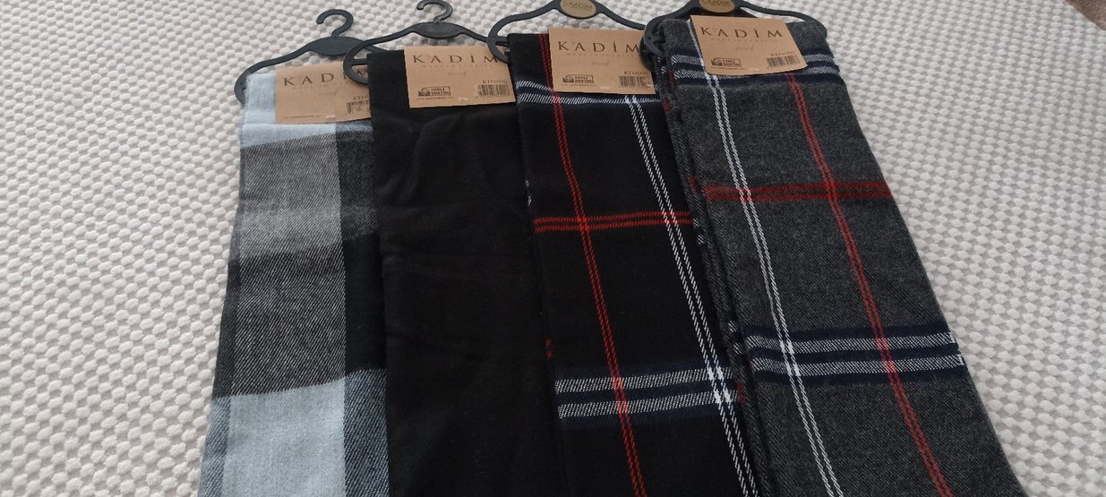 Kadim Erkek Ekose Desenli Midi Atkı - Görsel 2