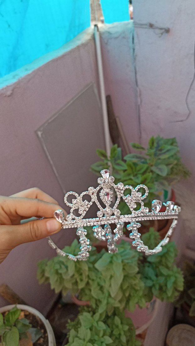 Beyaz Payetli Klasik Gelin Tacı - Görsel 2