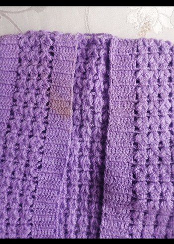 Mor Örgü Kız Çocuk Süveter - Görsel 3