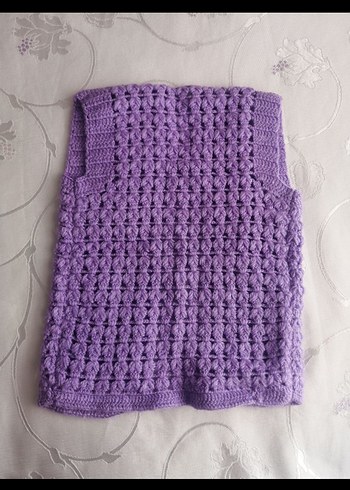 Mor Örgü Kız Çocuk Süveter - Görsel 2