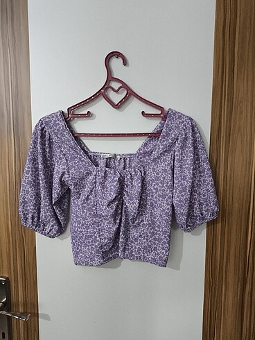 Çiçekli crop bluz