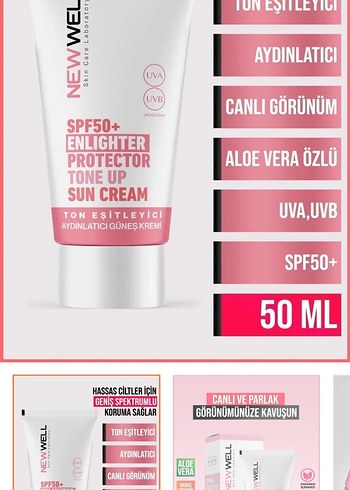 New Well SPF50+ Aydınlatıcı Güneş Kremi ve Allık - Görsel 2