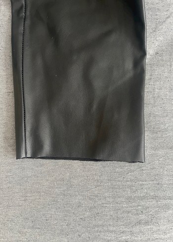 Kemerli Siyah Deri Kadın Pantolon - Görsel 4