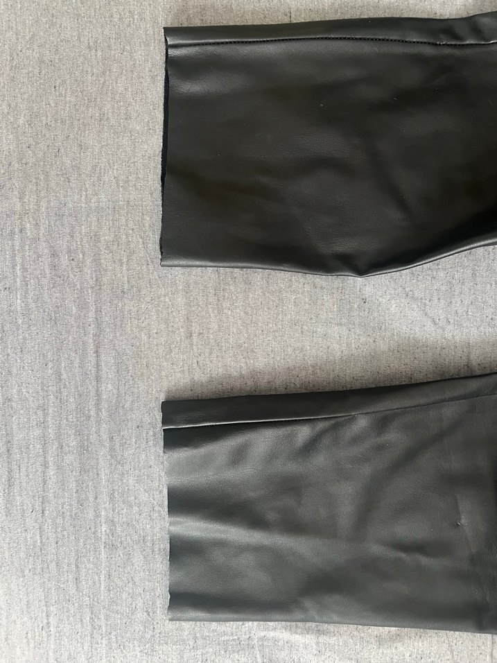 Kemerli Siyah Deri Kadın Pantolon - Görsel 3