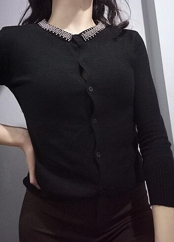Siyah triko hırka 