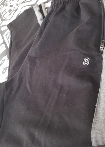 Gri Yan Şeritli Erkek Eşofman Altı - Görsel 3