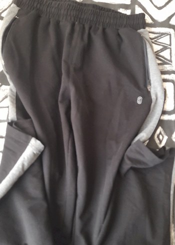 Gri Yan Şeritli Erkek Eşofman Altı - Görsel 2