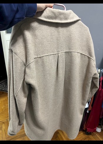 Bej Düğmeli Midi Kadın Kaban - Görsel 3