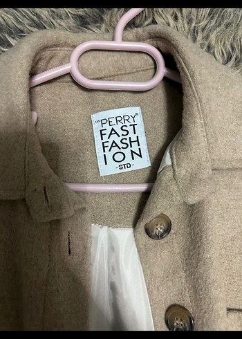 Bej Düğmeli Midi Kadın Kaban - Görsel 2