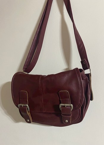 Bordo Deri Kadın Omuz Çantası - Görsel 2