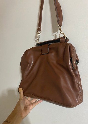 Kahverengi Deri Kadın Çanta - Görsel 3