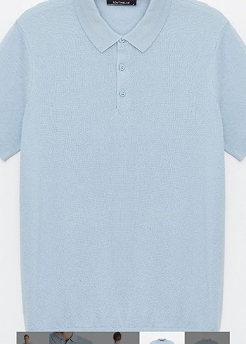 Erkek Mavi Kısa Kollu Polo Tişört - Görsel 5