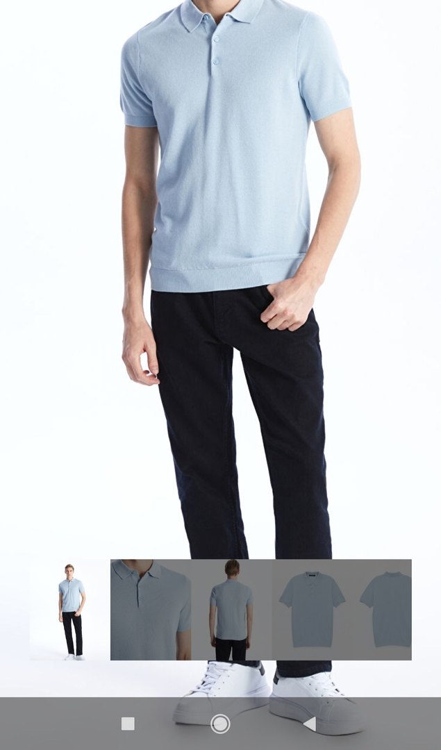 Erkek Mavi Kısa Kollu Polo Tişört - Görsel 2