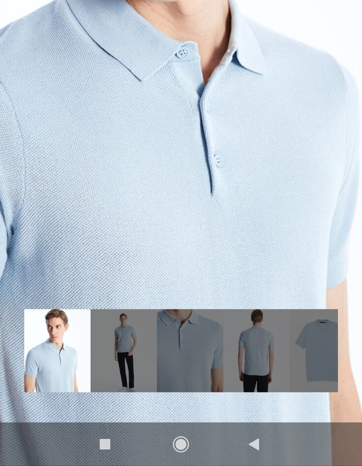 Erkek Mavi Kısa Kollu Polo Tişört - Görsel 4