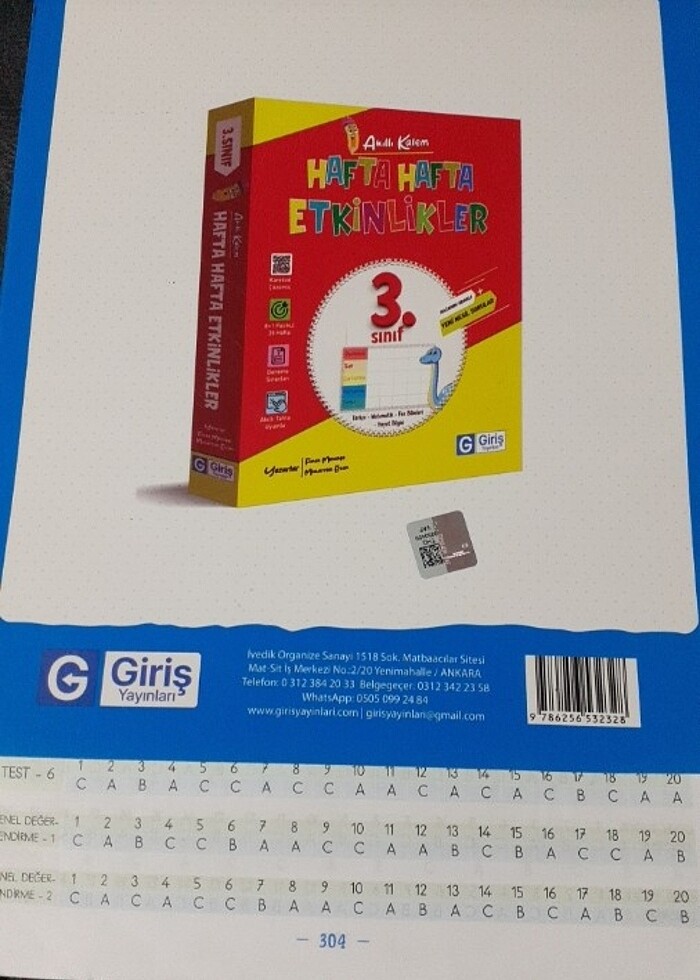 3.Sınıf çalışma kitabı - Görsel 3