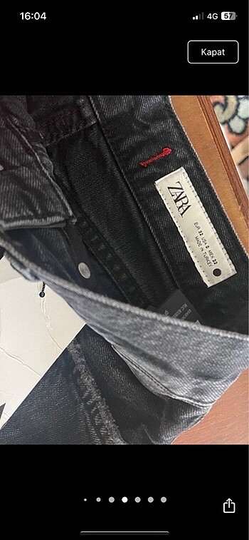 xs Beden zara straight jean