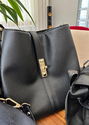 Modern Klasik Siyah Deri Kadın Çanta - Görsel 7