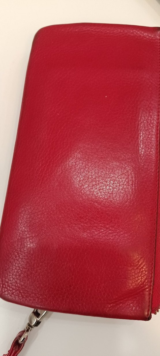 Kadın Parlak Kırmızı Deri Fermuarlı Cüzdan - Görsel 2