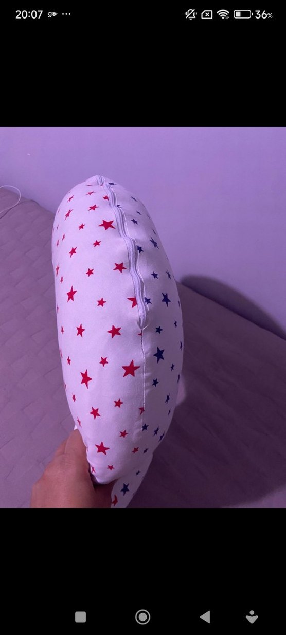 Bebek Emzirme ve Destek Minderi - Pembe Yıldız Desenli - Görsel 2