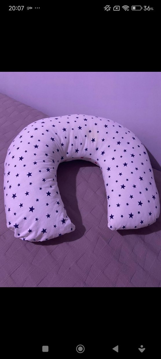 Bebek Emzirme ve Destek Minderi - Pembe Yıldız Desenli - Görsel 3