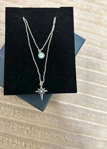 Turkuaz Mini Zincir Detaylı Kadın Kolye - Görsel 5