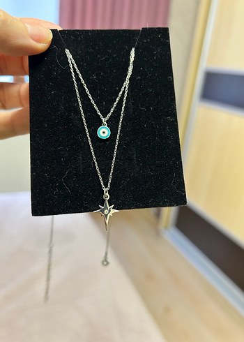 Turkuaz Mini Zincir Detaylı Kadın Kolye - Görsel 4