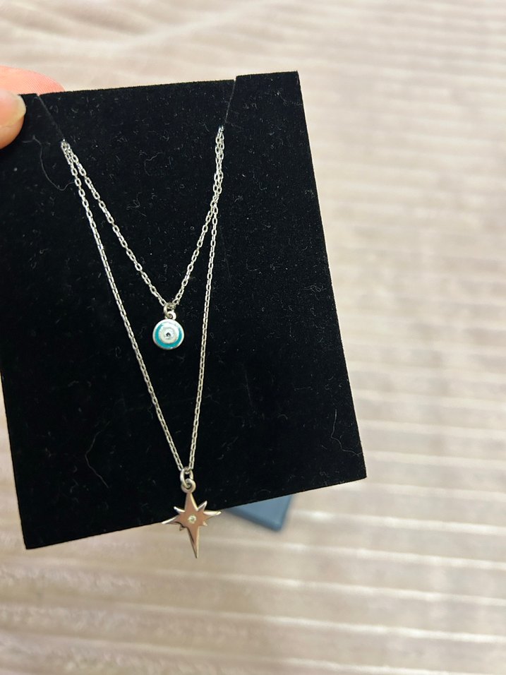 Turkuaz Mini Zincir Detaylı Kadın Kolye - Görsel 2