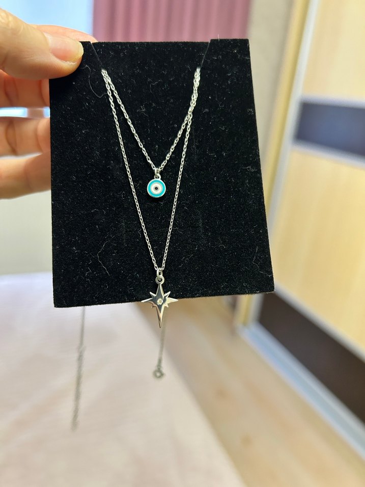 Turkuaz Mini Zincir Detaylı Kadın Kolye - Görsel 4