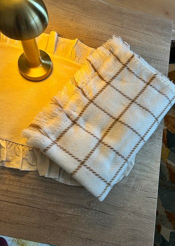 Bej Ekose kadın atkı - Görsel 5