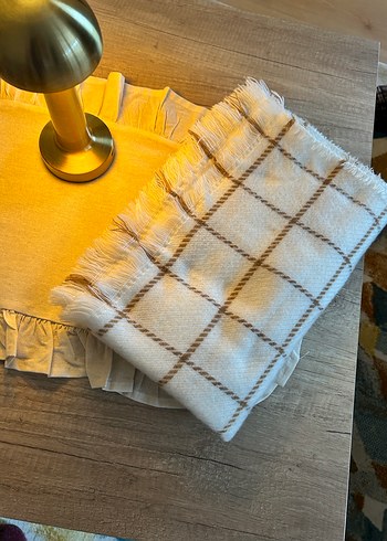 Bej Ekose kadın atkı - Görsel 2