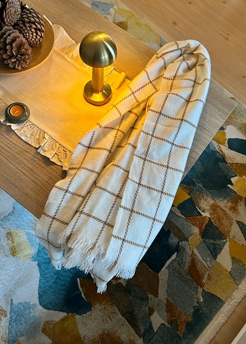 Bej Ekose kadın atkı - Görsel 6