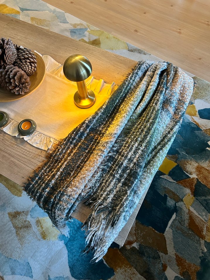 Atkı Bohem Kürklü Kadın Şal - Görsel 3