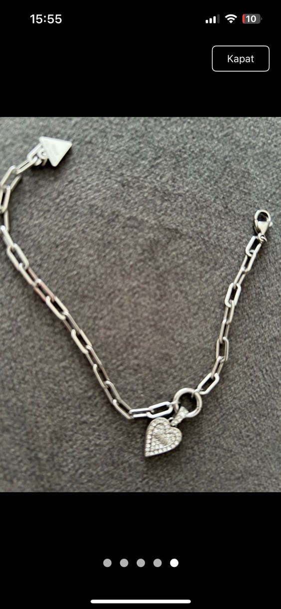 Gri Zincir Detaylı Kadın Bileklik - Görsel 4