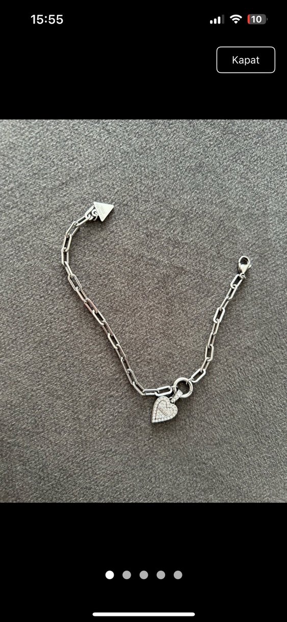 Gri Zincir Detaylı Kadın Bileklik - Görsel 3