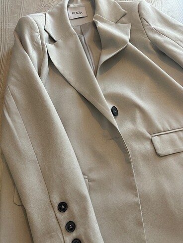 Gri blazer ceket - Görsel 3