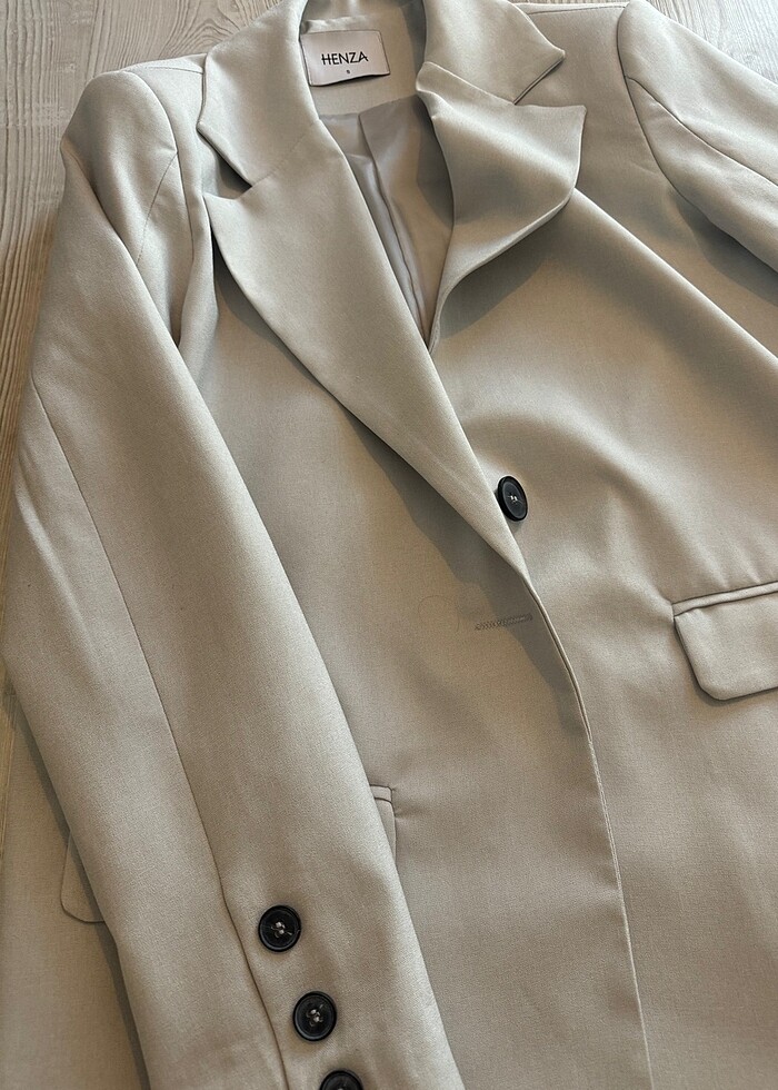 Gri blazer ceket - Görsel 3