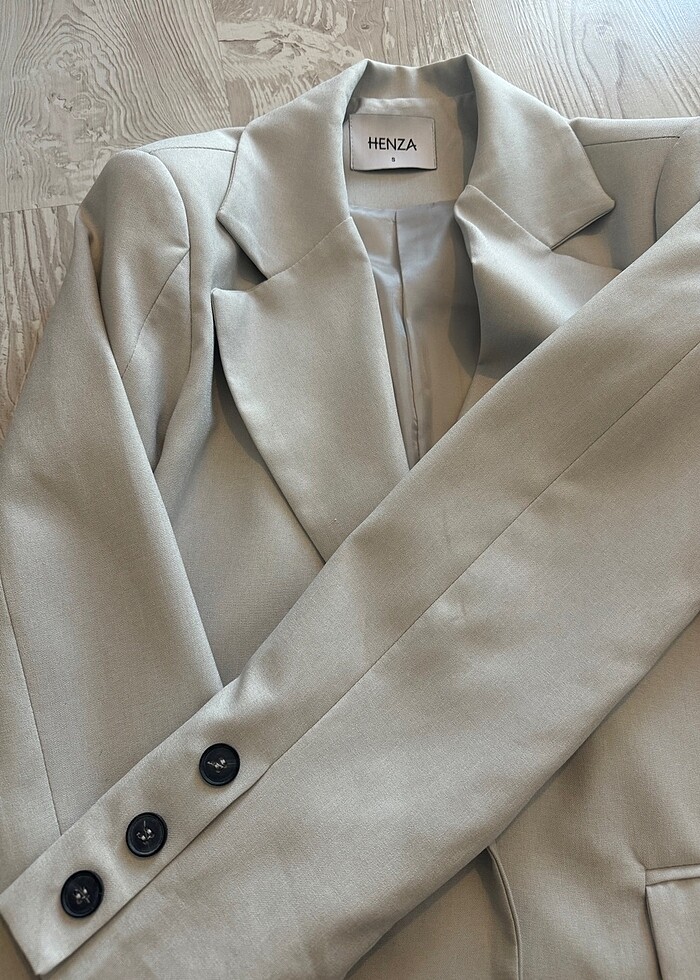 Gri blazer ceket - Görsel 4