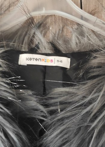 Gri Kürklü Leopar Desenli çocuk Yelek - Görsel 3