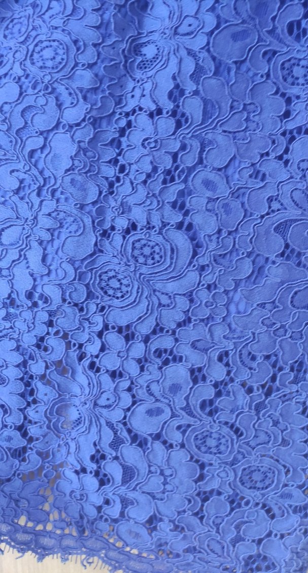 Lacivert Dantel Midi Yüksek Yaka Elbise - Görsel 4