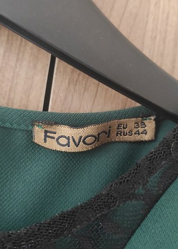 Kemerli V Yaka Klasik Yeşil Elbise - Görsel 2