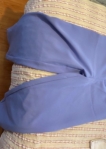 Lila Midi Drapeli Kadın Kumaş Pantolon