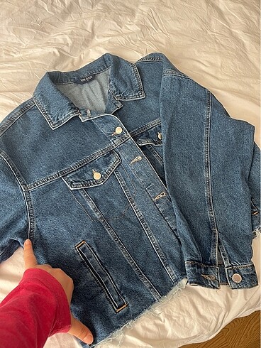 l Beden Lacivert crop kot ceket
