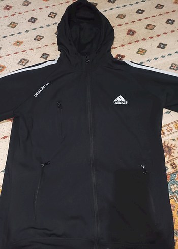 Erkek Siyah Adidas Kapüşonlu Ceket 3 cepli - Görsel 2