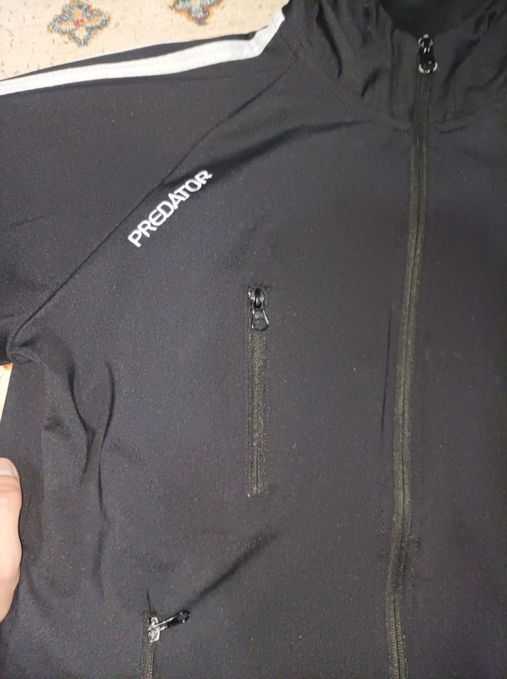 Erkek Siyah Adidas Kapüşonlu Ceket 3 cepli - Görsel 3