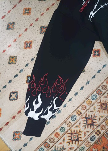 Siyah Desenli Unisex Sweatshirt - Görsel 4